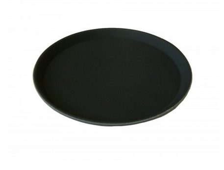 Round Plastic Non Slip Tray 16" Black