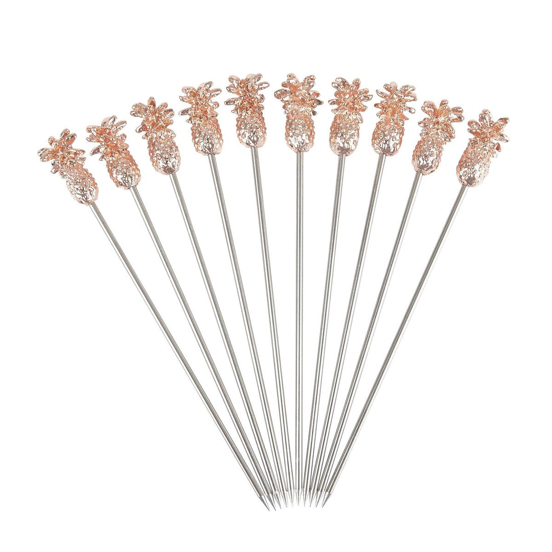 Pineapple Garnish Pick Copper Plated Pk10