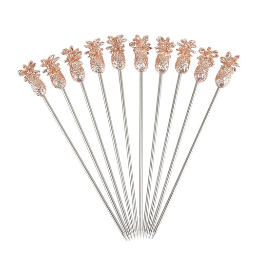 Pineapple Garnish Pick Copper Plated Pk10