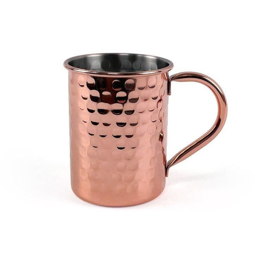 Beaumont Copper-Plated Hammered Mug 400ml Box of 6