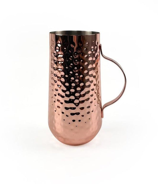 Copper plated tall hammered mug 450ml