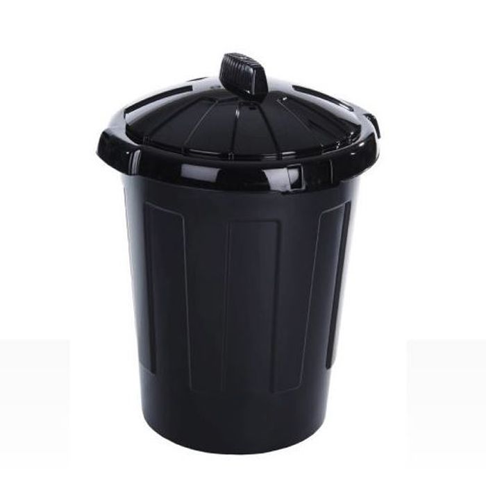 Black Dustbin With Lid – 80L