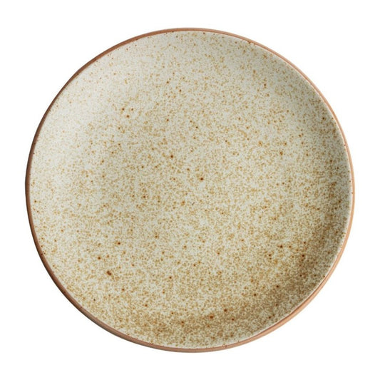 Olympia Canvas Concave Plate Unglazed Edge Wheat - 270mm (Box 6)