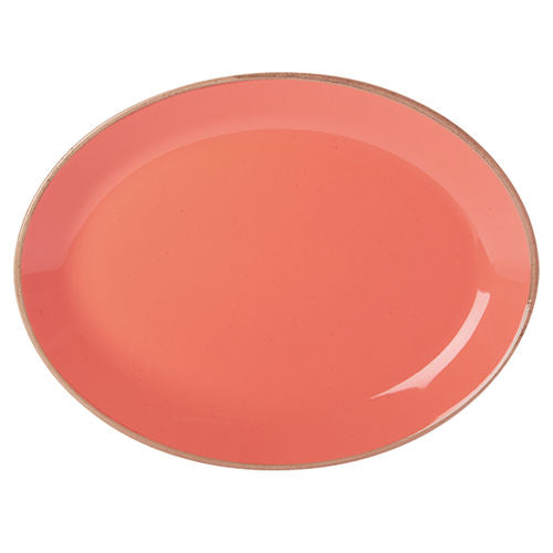 Coral Oval Plate 30cm/12" x 6