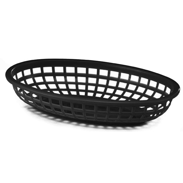Classic Oval Food Basket Black 24x15x5cm x 1