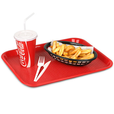 Fast Food Tray Small Red 10 x 14inch (Pack of 12)