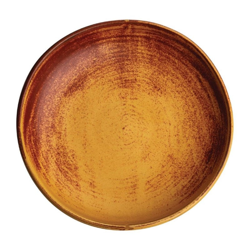 Olympia Canvas Coupe Bowl Glazed Edge Sienna Rust - 230mm (Box 6)