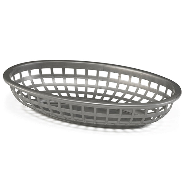 Classic Oval Food Basket Gunmetal 24x15x5cm (Case of 36)