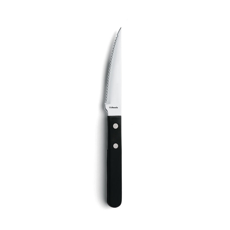 STEAK KNIFE BLACK HANDLE                 x10