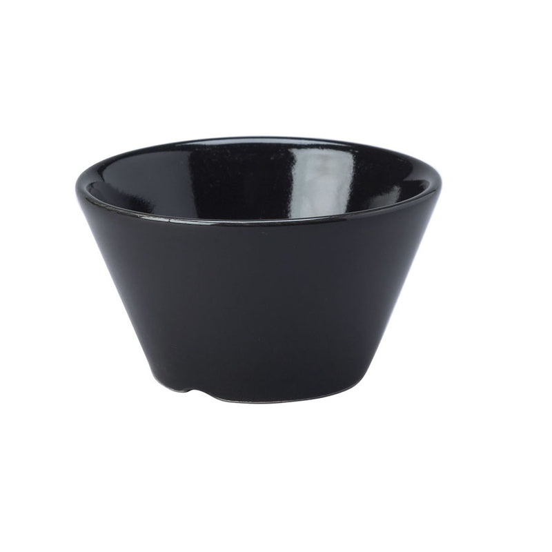 X SQUARED ROUND BLACK SAUCE DISH 11CL    x24