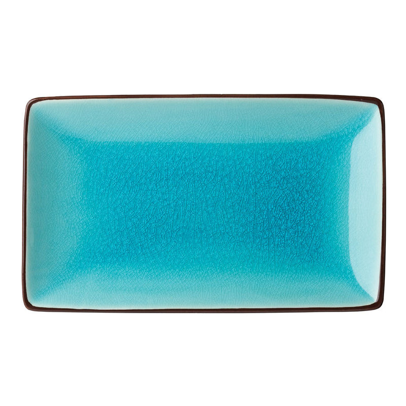 SOHO RECT PLATE 8.5 x 5.5" AQUA PK6 NR  