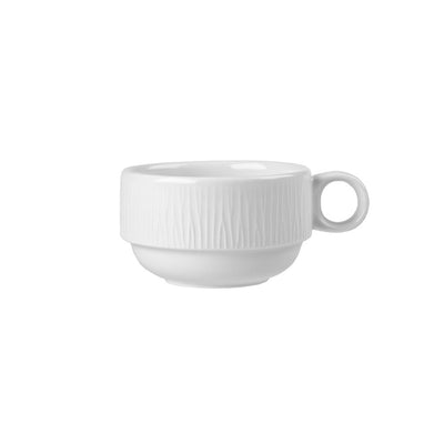 BAMBOO EMBOSSED STACKING CUP 7OZ WHITENR x12
