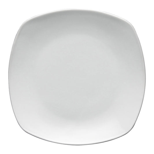 SUPERWHITE ROUNDED SQUARE PLATE 25CM     x6