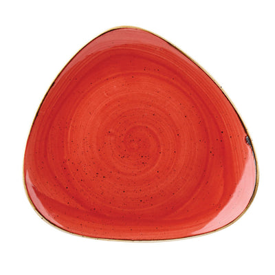 STONECAST BERRY RED TRIANGLE PLATE 12"NR x6