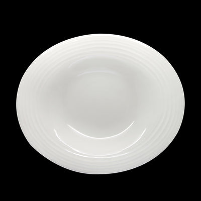 ARTISAN CREME WIDE RIM BOWL 29CM WHITE   x6