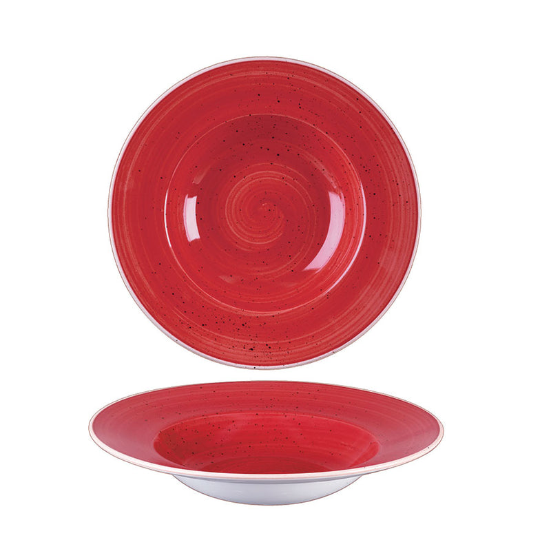 BERRY RED WIDE RIM BOWL 9"               x12