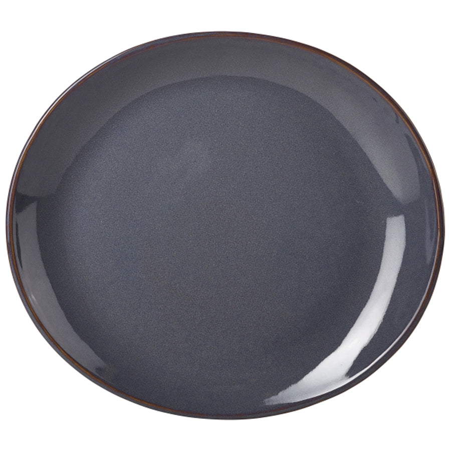 TERRA STONEWARE BLE OVL PLATE29.5X26CM   x12