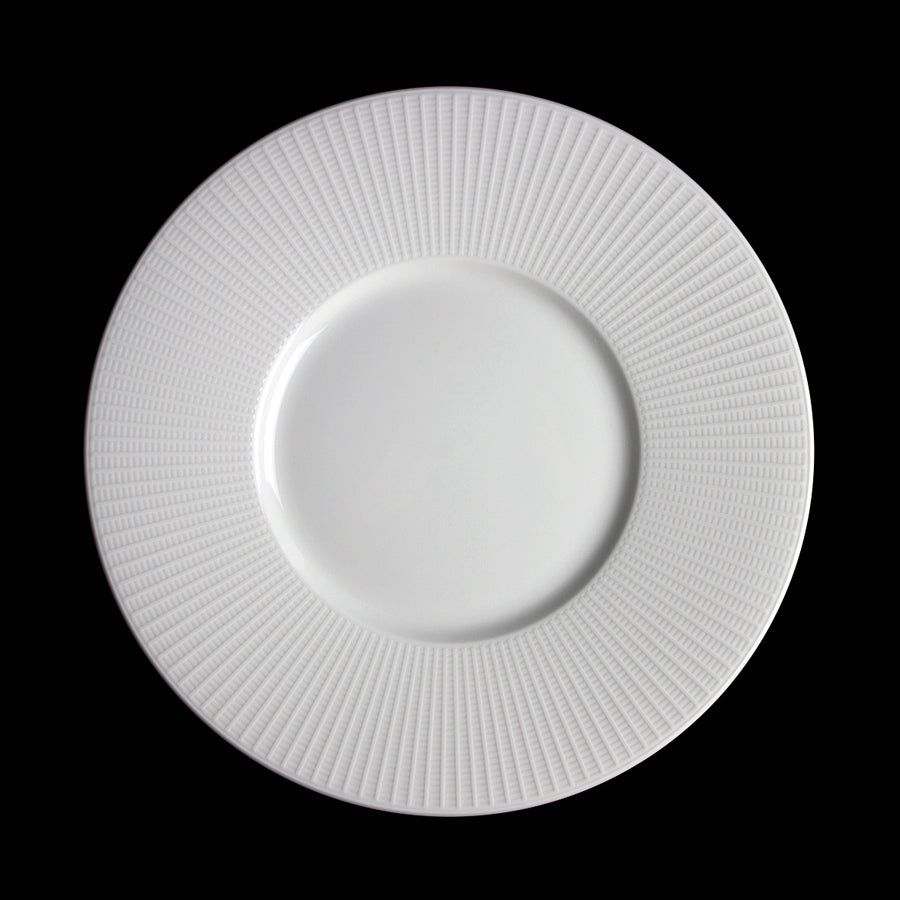 WILLOW GOURMET PLATE MED WELL28.5CM WHT  x6