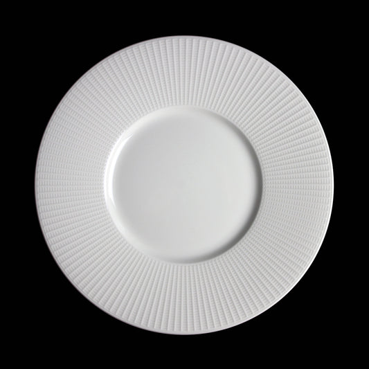 WILLOW GOURMET PLATE MED WELL28.5CM WHT  x6