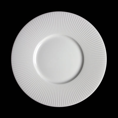 WILLOW GOURMET PLATE MED WELL28.5CM WHT  x6