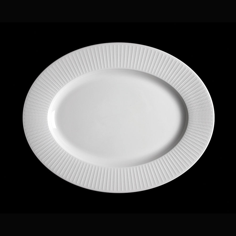 WILLOW OVAL PLATE 33CM 13" WHITE         x12