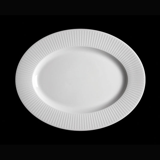 WILLOW OVAL PLATE 33CM 13" WHITE         x12