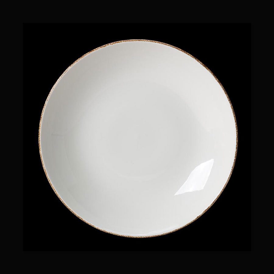 BROWN DAPPLE COUPE PLATE 25.25CM 10"     x24