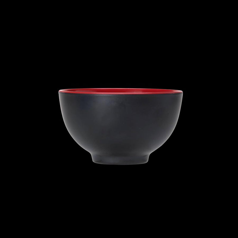 KARMA BLACK&RED 2TONE BOWL 4 1/4X2 5/8"  x6