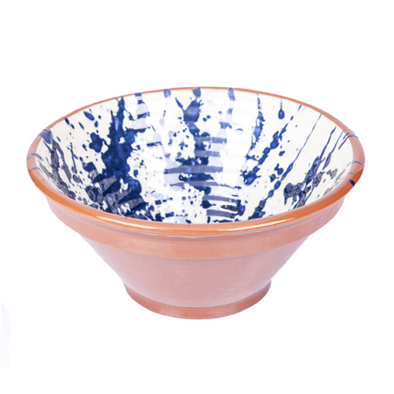 ABS POTTERY 25X11.5CM RIBBED BOWL BLUE   x2