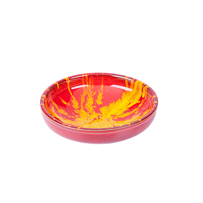 ABS 17X5CM BOWL RED&YELLOW SPECKLE       x4