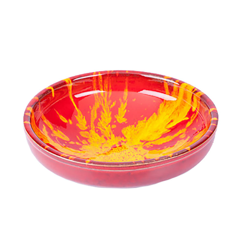 ABS 25X7.5CM BOWL RED&YELLOW SPECKLE     x4