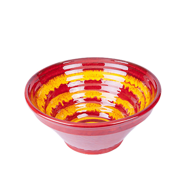 ABS 25X11.5CM RIBBED BOWL RED&YELLOW     x4