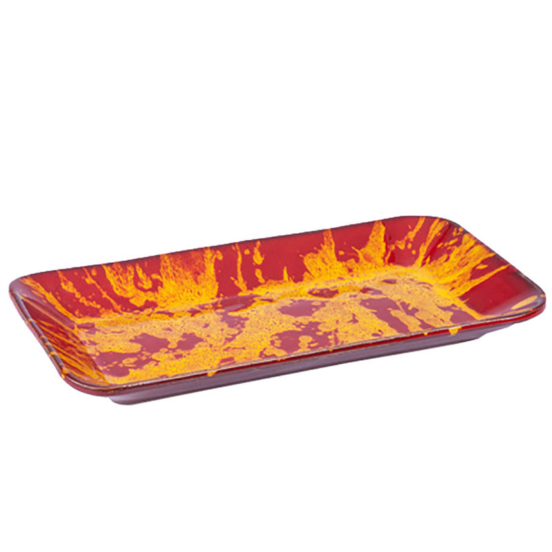 ABS 32X17X3CM RECTANGULAR PLATTER RD&YEL x4