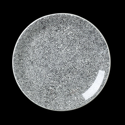 INK CRACKLE BLACK COUPE PLATE25.25CM 10" x12