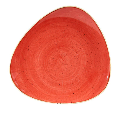 STONECAST TRIANGLE PLATE26.5CM BERRY RED x12