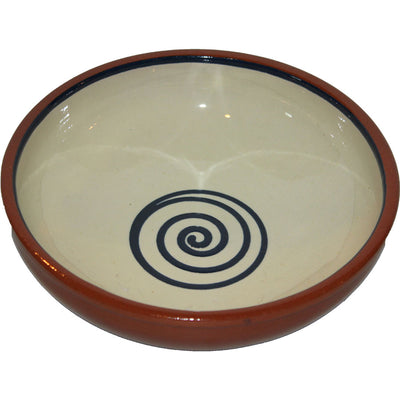 CREAM BOWL WITH BLUE SWIRL 17CM NR       x6