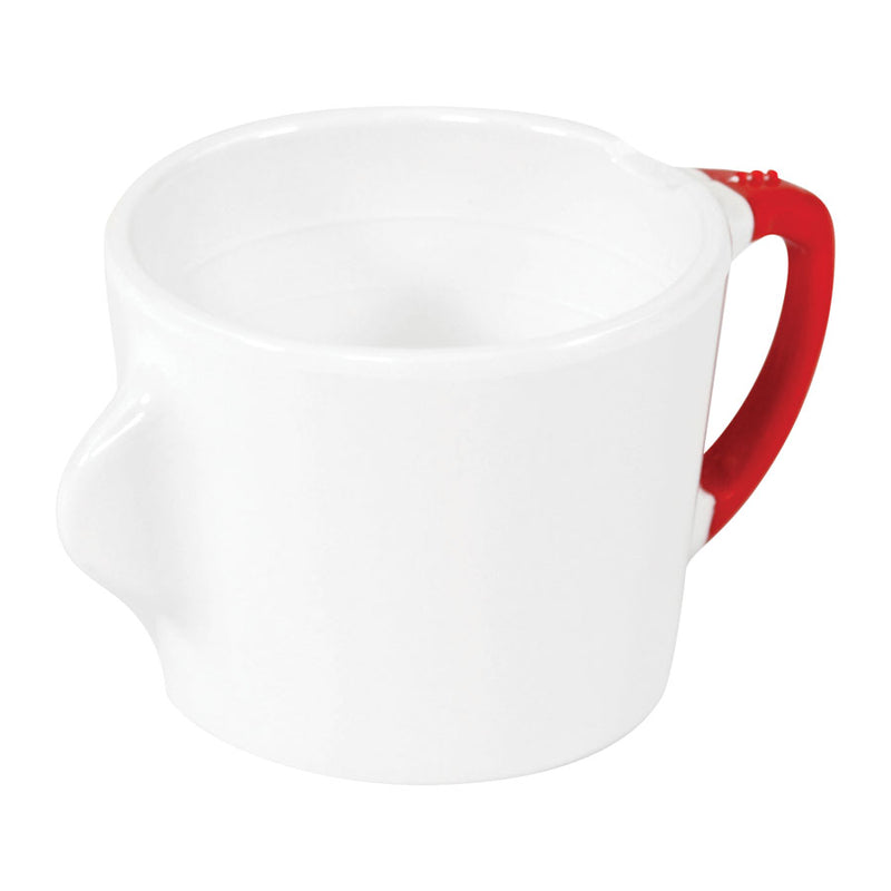 OMNI WHITE CUP WITH RED HANDLE 200ML NR 