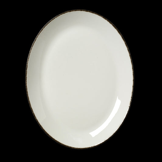 CHARCOAL DAPPLE OVAL PLATE COUPE 12"     x12