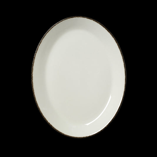 CHARCOAL DAPPLE OVAL PLATE COUPE 11"     x12