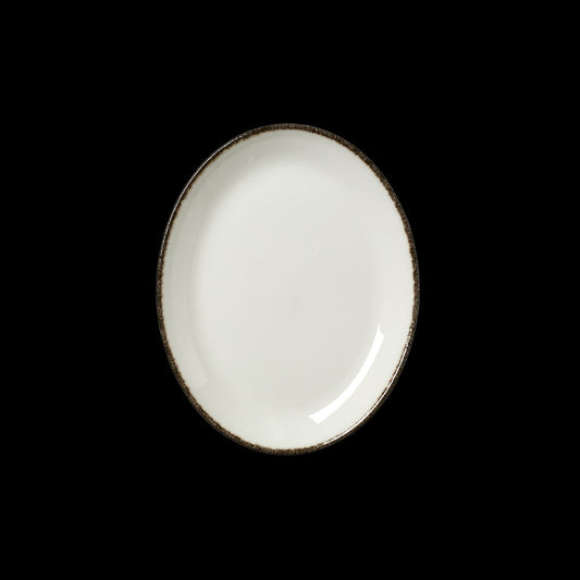 CHARCOAL DAPPLE OVAL PLATE COUPE 8"      x24