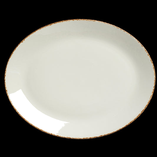 BROWN DAPPLE OVAL PLATE COUPE 13 1/2"    x12
