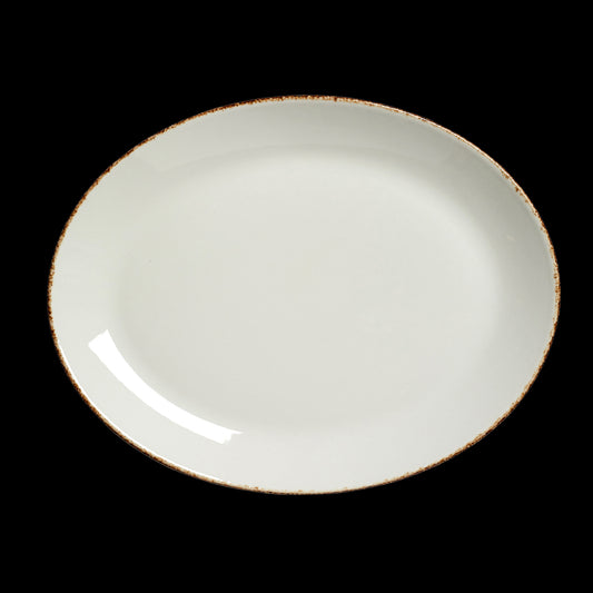 BROWN DAPPLE OVAL PLATE COUPE 12"        x12
