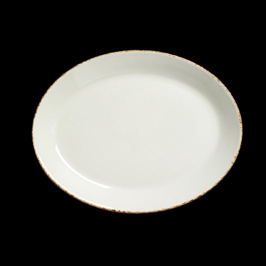 BROWN DAPPLE OVAL PLATE COUPE 11"        x12
