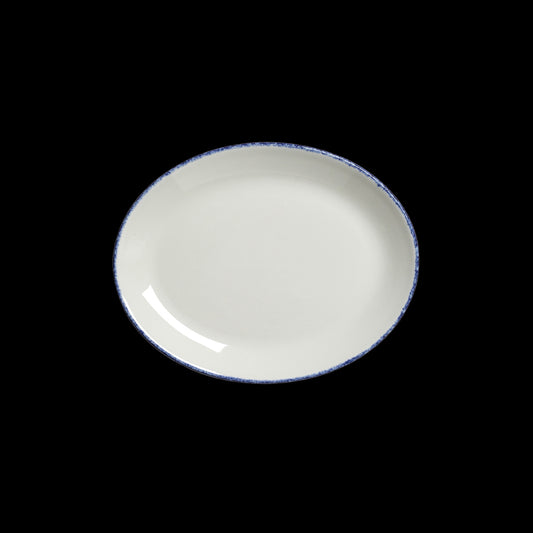 BLUE DAPPLE OVAL PLATE COUPE 8"          x24