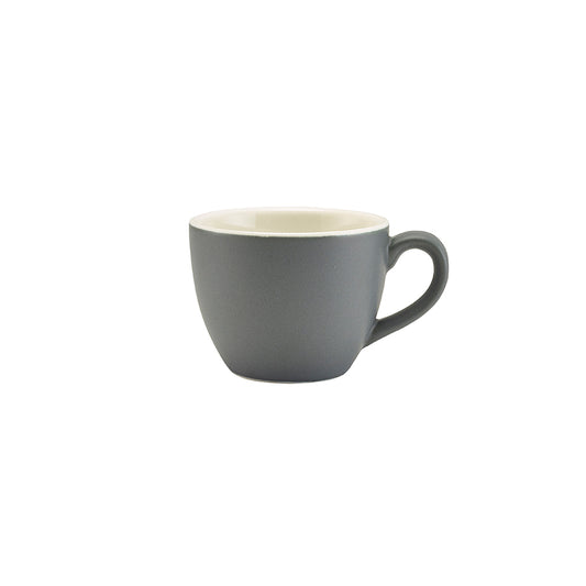 GREY PORCELAIN BOWL SHAPED CUP 9CL/3OZ   x6