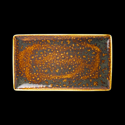 VESUVIUS RECTANGLE THREE 33CMX19CM AMBER x6