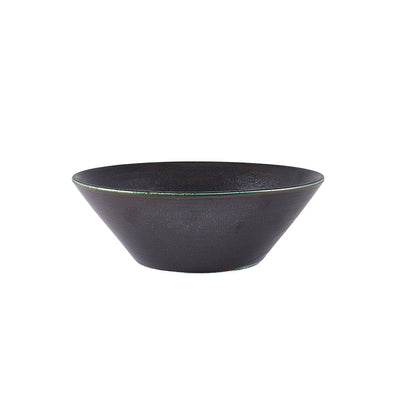 TERRA PORCELAIN BLACK CONICAL BOWL 14CM  x6