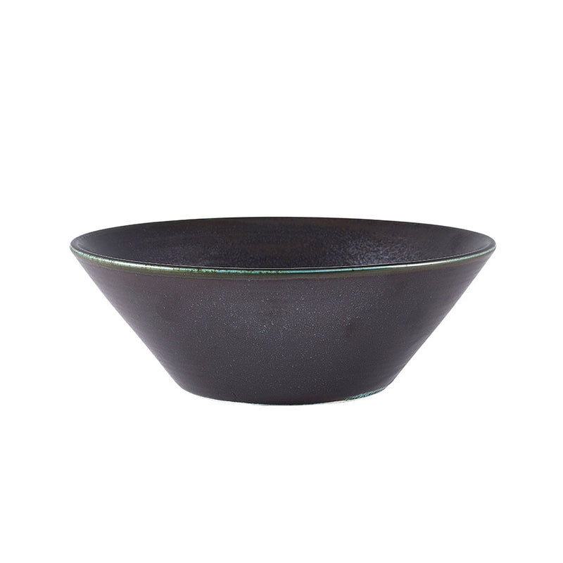 TERRA PORCELAIN BLACK CONICAL BOWL19.5CM x6