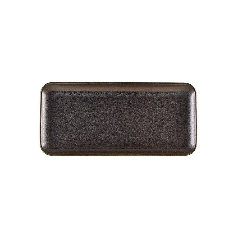 TERRA PORCELAIN BLACK PLATTER 27X12.5CM  x6