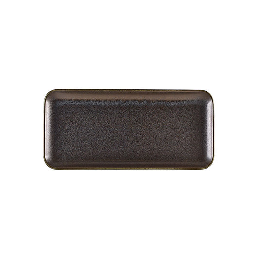 TERRA PORCELAIN BLACK PLATTER 27X12.5CM  x6